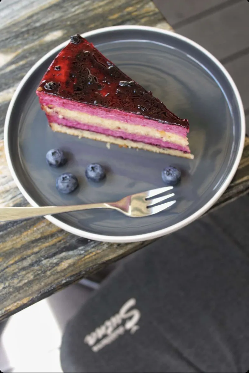 Rezina borovničeve torte s svežimi borovnicami